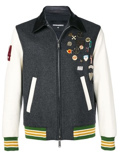 Dsquared2 куртка-бомбер с заплатками
