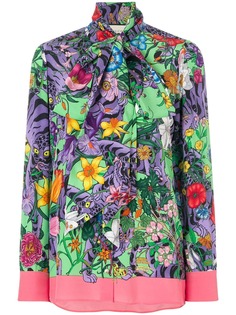 Gucci блузка с принтом Flora Tiger