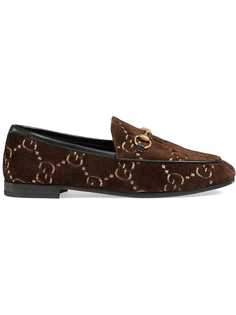 Gucci бархатные лоферы Jordaan GG