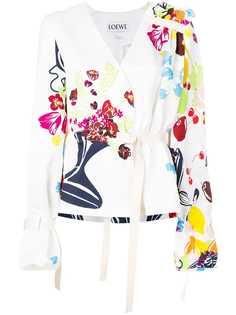 Loewe блузка с цветочным принтом и поясом