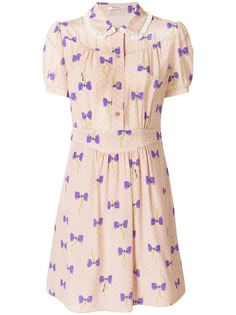 Miu Miu платье с принтом бантов