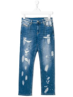 Diesel Kids джинсы узкого кроя с прорванными деталями