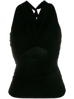 Talbot Runhof блузка с перекрестными лямками