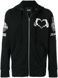 KTZ худи на молнии с принтом в форме сердца