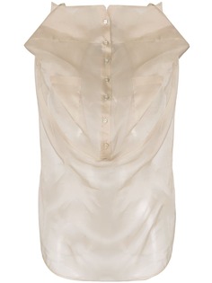 Balossa White Shirt полупрозрачная деконструированная рубашка