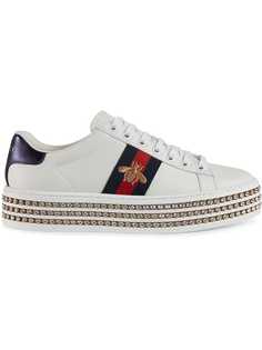 Gucci кроссовки Ace с кристаллами