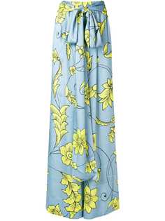 Miahatami брюки-палаццо с завязками и цветочным рисунком