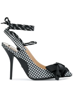 Nº21 bow detail gingham pumps