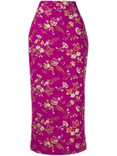 Dolce & Gabbana Pre-Owned юбка средней длины с цветочной вышивкой