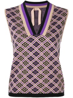 Nº21 топ без рукавов жаккардовой вязки