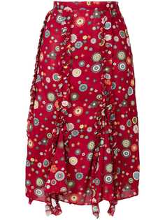 Romeo Gigli Pre-Owned юбка с цветочным принтом с оборками