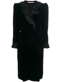 Yves Saint Laurent Pre-Owned платье с длинными рукавами и оборками
