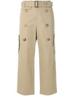 Junya Watanabe Comme des Garçons Pre-Owned укороченные брюки с двойным рядом пуговиц