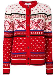 MSGM вязаный кардиган с вышивкой