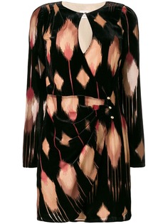 Pinko вельветовое платье с изображением перьев