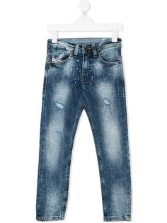 Diesel Kids джинсы узкого кроя с выцветшим эффектом