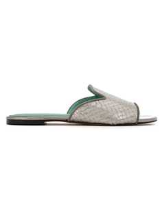 Blue Bird Shoes лакированные плетеные мюли