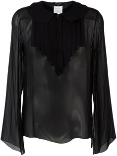 Chanel Pre-Owned прозрачная рубашка с рюшами