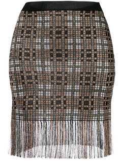 Christopher Kane юбка в клетку с бахромой