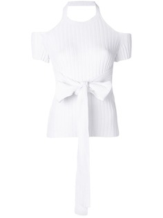 MRZ фактурный топ с открытыми плечами и завязкой на талии