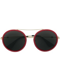 Gucci Eyewear круглые массивные солнцезащитные очки