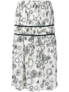 Comme Des Garçons Pre-Owned юбка со сборками с цветочным принтом