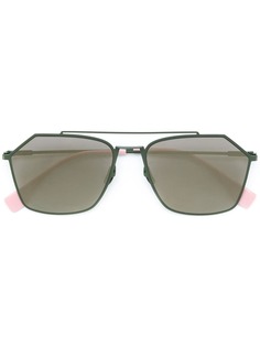 Fendi Eyewear солнцезащитные очки-авиаторы в пятиугольной оправе