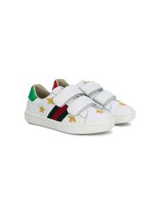 Gucci Kids кроссовки с вышитыми звездами и пчелами