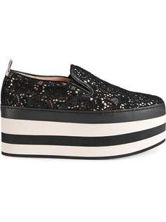 Gucci кружевные кеды на платформе
