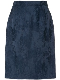 Yves Saint Laurent Pre-Owned жаккардовая юбка прямого кроя с цветочным принтом