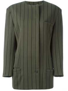 Versace Pre-Owned полосатый пиджак с застежкой на пуговицу