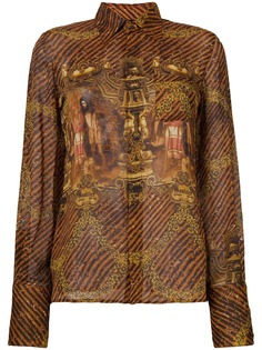 Jean Paul Gaultier Pre-Owned полупрозрачная рубашка с принтом
