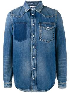 Valentino джинсовая рубашка с потертой отделкой