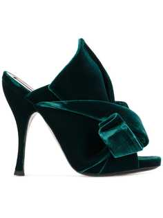 Nº21 бархатные мюли с бантом