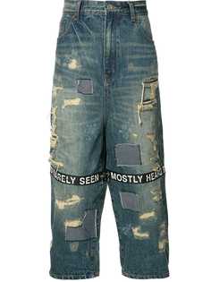Mostly Heard Rarely Seen укороченные джинсы с рваными деталями