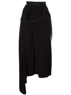 Yohji Yamamoto Pre-Owned асимметричная юбка с отделкой репсовой лентой