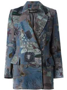 Jean Louis Scherrer Pre-Owned двубортный блейзер с узором