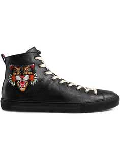 Gucci высокие кеды с нашивкой