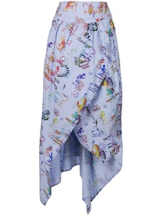 Vivienne Westwood Anglomania юбка миди асимметричного кроя с принтом