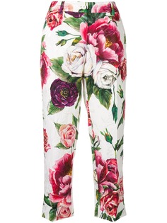 Dolce & Gabbana rose printed cropped trousers