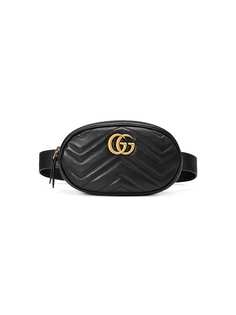 Gucci стеганая поясная сумка GG Marmont