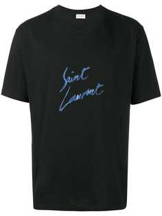 Saint Laurent футболка с фирменным принтом