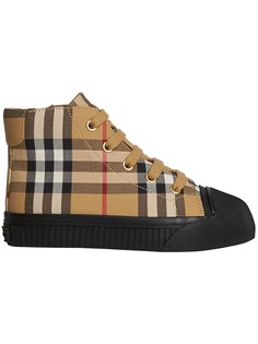 Burberry Kids высокие кеды в клетку Vintage Check