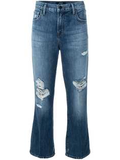 J Brand укороченные джинсы с декоративными дырами