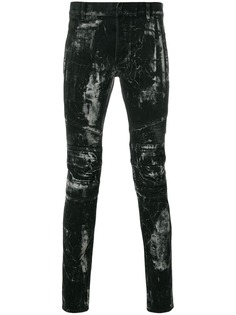 Balmain байкерские джинсы с абстрактным принтом