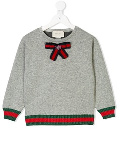 Gucci Kids толстовка с бантом с полоской Web