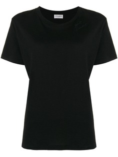 Saint Laurent футболка из джерси с вышитым логотипом
