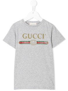 Gucci Kids футболка с принтом логотипа