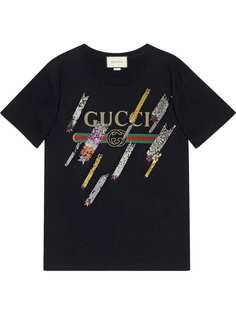 Gucci футболка с логотипом и принтом