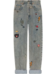 Gucci джинсы с нашивками